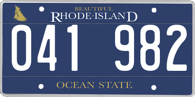 RI license plate 041982