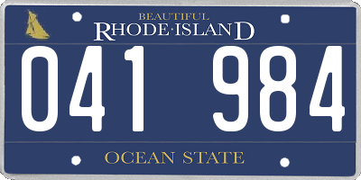 RI license plate 041984