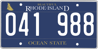 RI license plate 041988