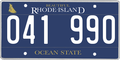 RI license plate 041990