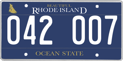 RI license plate 042007