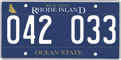 RI license plate 042033