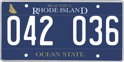RI license plate 042036