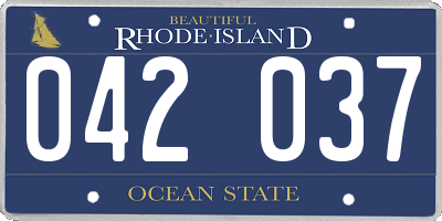 RI license plate 042037