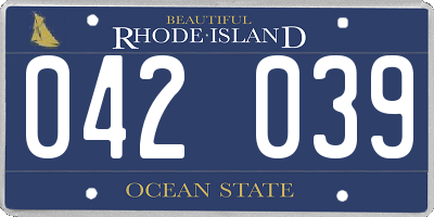 RI license plate 042039