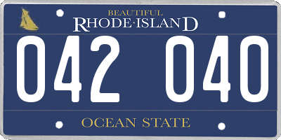 RI license plate 042040