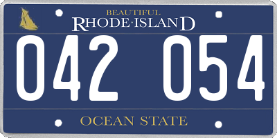 RI license plate 042054