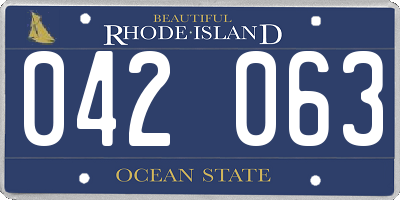 RI license plate 042063