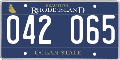 RI license plate 042065