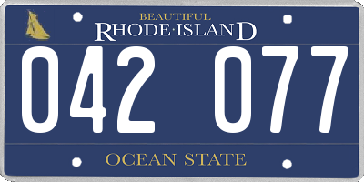 RI license plate 042077