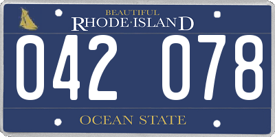 RI license plate 042078