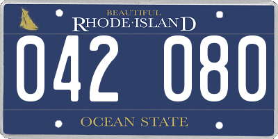 RI license plate 042080