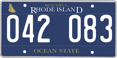 RI license plate 042083
