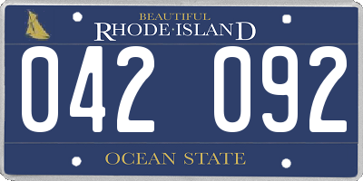 RI license plate 042092