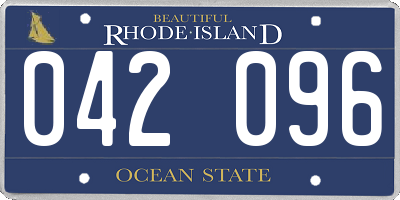 RI license plate 042096