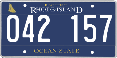 RI license plate 042157