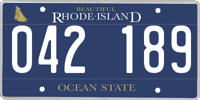 RI license plate 042189