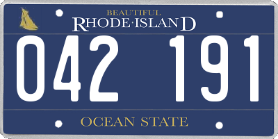 RI license plate 042191