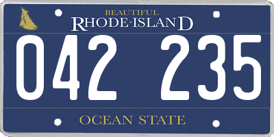 RI license plate 042235