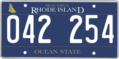 RI license plate 042254