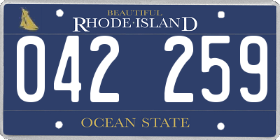 RI license plate 042259
