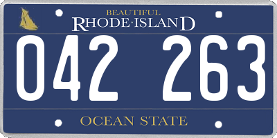 RI license plate 042263