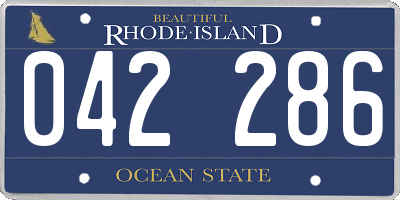 RI license plate 042286