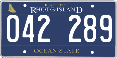 RI license plate 042289