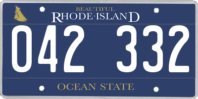 RI license plate 042332