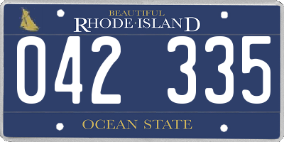 RI license plate 042335