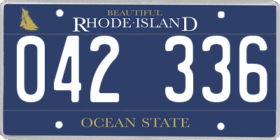 RI license plate 042336