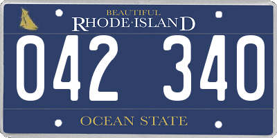 RI license plate 042340