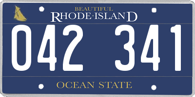 RI license plate 042341