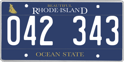 RI license plate 042343