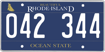 RI license plate 042344