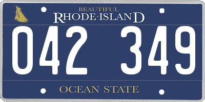 RI license plate 042349