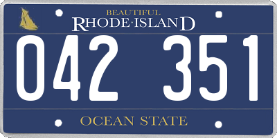 RI license plate 042351