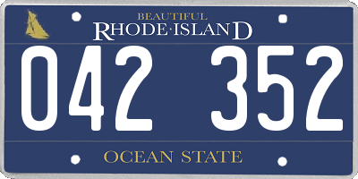 RI license plate 042352