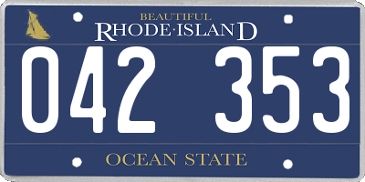 RI license plate 042353