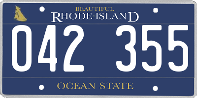 RI license plate 042355