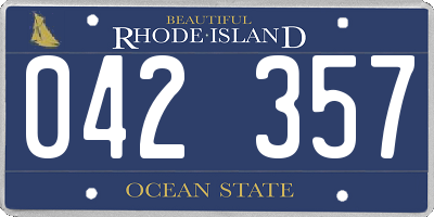 RI license plate 042357