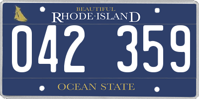 RI license plate 042359