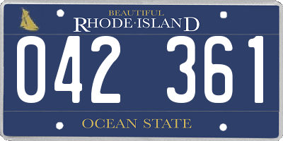 RI license plate 042361