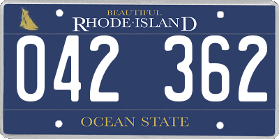 RI license plate 042362
