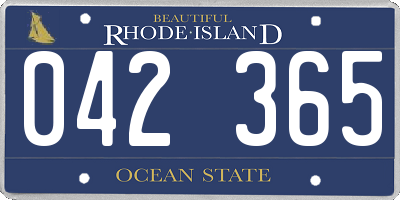 RI license plate 042365