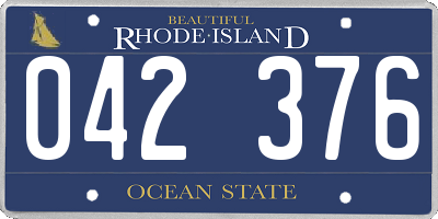RI license plate 042376