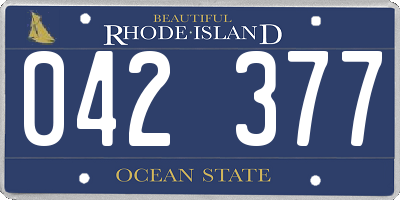 RI license plate 042377