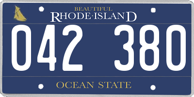 RI license plate 042380