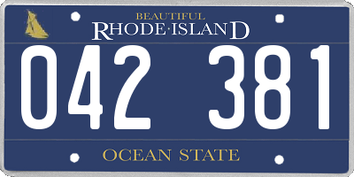 RI license plate 042381