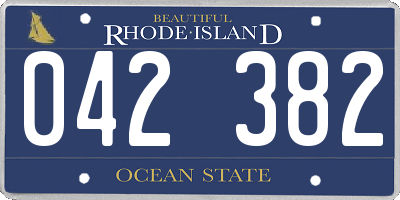 RI license plate 042382